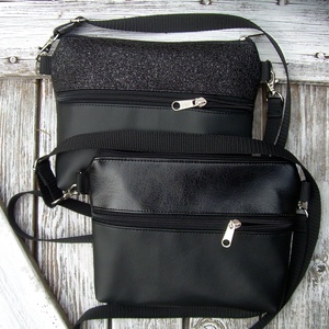 MINI CITY BAG : Elegáns fekete 2. - táska & tok - kézitáska & válltáska - vállon átvethető táska - Meska.hu