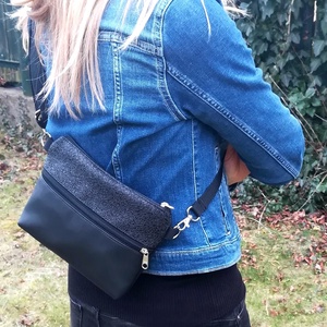 MINI CITY BAG : Elegáns fekete 2. - táska & tok - kézitáska & válltáska - vállon átvethető táska - Meska.hu