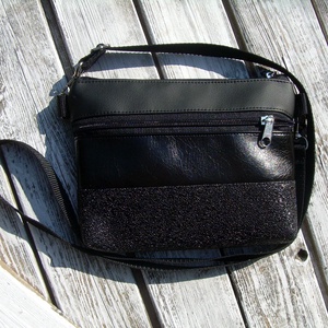  MINI CITY BAG : Metálos elegancia feketével 3. - táska & tok - kézitáska & válltáska - vállon átvethető táska - Meska.hu