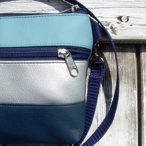 MINI CITY BAG/ÖVTÁSKA : Variációk kékre és ezüstre - táska & tok - övtáska - Meska.hu