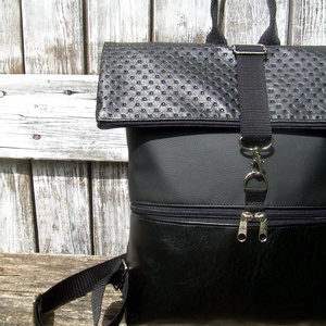  ROLL TOP CITY BAG : Variációk feketére 1. - táska & tok - hátizsák - roll top hátizsák - Meska.hu