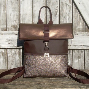 ROLL TOP CITY BAG : Bronzos elegancia - Meska.hu