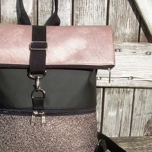 ROLL TOP CITY BAG : Metálos elegancia 2. - táska & tok - hátizsák - roll top hátizsák - Meska.hu