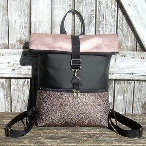 ROLL TOP CITY BAG : Metálos elegancia 2. - táska & tok - hátizsák - roll top hátizsák - Meska.hu