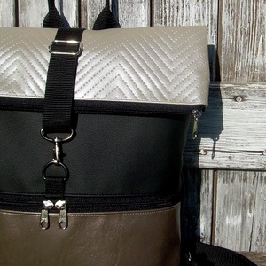  ROLL TOP CITY BAG : Metálos elegancia 3. - táska & tok - hátizsák - roll top hátizsák - Meska.hu