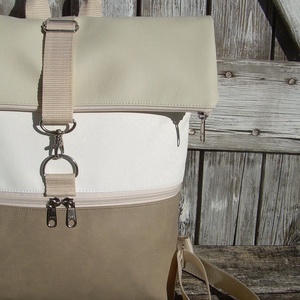   ROLL TOP CITY BAG : Variációk bézsre - táska & tok - hátizsák - roll top hátizsák - Meska.hu