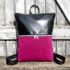  CITY BAG HÁTIZSÁK/LAPTOPTÁSKA/OLDALTÁSKA : Variációk ciklámenre, Táska & Tok, Hátizsák, Hátizsák, Varrás, Bőrművesség, MESKA