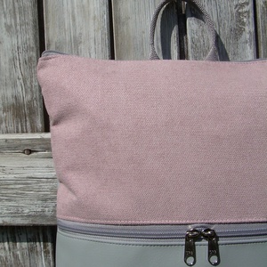  CITY BAG HÁTIZSÁK/LAPTOPTÁSKA/OLDALTÁSKA : Szürke és rózsaszín - táska & tok - hátizsák - hátizsák - Meska.hu