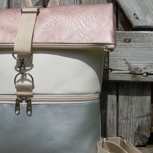   ROLL TOP CITY BAG : Metálos elegancia nyáriasan 2. - táska & tok - hátizsák - roll top hátizsák - Meska.hu