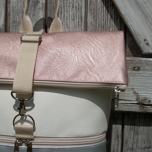   ROLL TOP CITY BAG : Metálos elegancia nyáriasan 2. - táska & tok - hátizsák - roll top hátizsák - Meska.hu