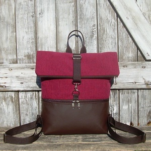 ROLL TOP CITY BAG : Variációk barnára szövettel  - Meska.hu