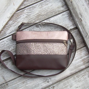  MINI CITY BAG : Metálos elegancia barnával - Meska.hu