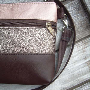  MINI CITY BAG : Metálos elegancia barnával - táska & tok - kézitáska & válltáska - vállon átvethető táska - Meska.hu
