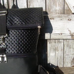 ROLL TOP CITY BAG :Elegáns fekete másképp 2. - táska & tok - hátizsák - roll top hátizsák - Meska.hu