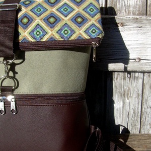  ROLL TOP CITY BAG : Variációk barna bőrre és gobelinre 4. - táska & tok - hátizsák - roll top hátizsák - Meska.hu
