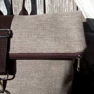   ROLL TOP CITY BAG : Variációk barna bőrre és szövetre 6.  - táska & tok - hátizsák - roll top hátizsák - Meska.hu