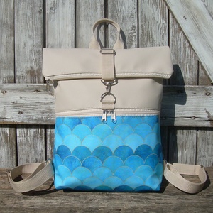 VÍZÁLLÓ ROLL TOP CITY BAG : Irány a tenger! - táska & tok - hátizsák - roll top hátizsák - Meska.hu