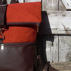  ROLL TOP CITY BAG : Variációk barnára szövettel 2. - táska & tok - hátizsák - roll top hátizsák - Meska.hu