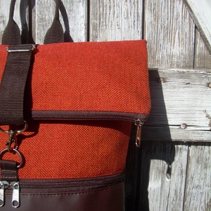  ROLL TOP CITY BAG : Variációk barnára szövettel 2. - táska & tok - hátizsák - roll top hátizsák - Meska.hu