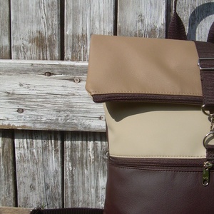   ROLL TOP CITY BAG : Barna, bézs és mogyoró - táska & tok - hátizsák - roll top hátizsák - Meska.hu