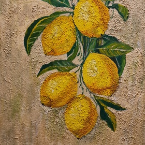 Citromszüret - művészet - festmény - akril - Meska.hu