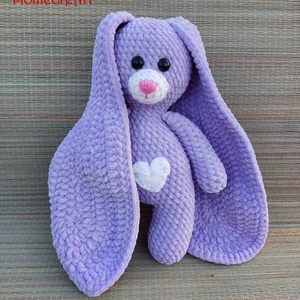Horgolt zsenília nyuszi - amigurumi - játék & sport - plüssállat & játékfigura - nyuszi - Meska.hu