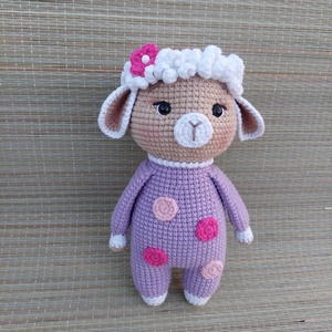 Horgolt pizsamás bárány - amigurumi - játék & sport - plüssállat & játékfigura - plüss bárány - Meska.hu
