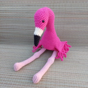 Horgolt flamingó - amigurumi - játék & sport - plüssállat & játékfigura - madár - Meska.hu