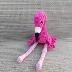 Horgolt flamingó - amigurumi - játék & sport - plüssállat & játékfigura - madár - Meska.hu