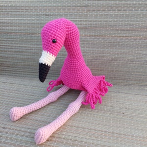 Horgolt flamingó - amigurumi - játék & sport - plüssállat & játékfigura - madár - Meska.hu