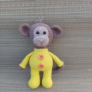 Horgolt pizsamás majom - amigurumi - játék & sport - plüssállat & játékfigura - majom - Meska.hu