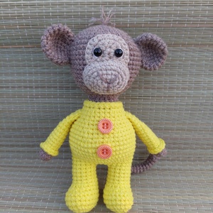 Horgolt pizsamás majom - amigurumi, Játék & Sport, Plüssállat & Játékfigura, Majom, Horgolás, Baba-és bábkészítés, MESKA
