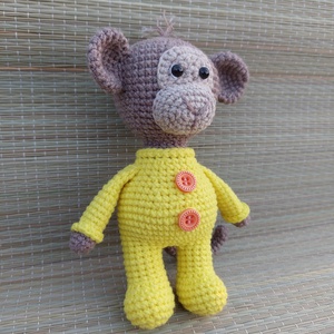 Horgolt pizsamás majom - amigurumi - játék & sport - plüssállat & játékfigura - majom - Meska.hu