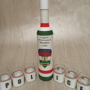 Pálinkás díszüveges szett foglalkozásokkal, Otthon & Életmód, Konyhafelszerelés, tálalás, Tálalás, Pálinkás poharak, szettek, Decoupage, transzfer és szalvétatechnika, Mindenmás, MESKA