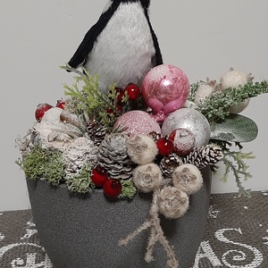 Pingvines karácsonyi asztaldísz - karácsony - adventi díszek - adventi asztaldísz - Meska.hu