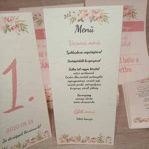 Asztalszám, menükártya, menüháromszög - esküvő - meghívó & kártya - menü - Meska.hu