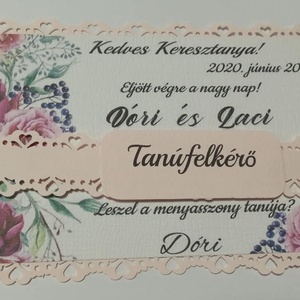 Tanúfelkérő kártya - esküvő - meghívó & kártya - meghívó - Meska.hu
