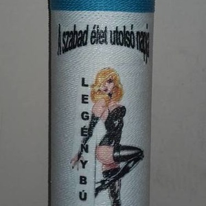 Legénybúcsúra zsinórozott üveg - esküvő - legénybúcsú - Meska.hu