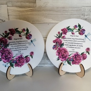 Szülőköszöntő ajándék dísztányérok - Meska.hu