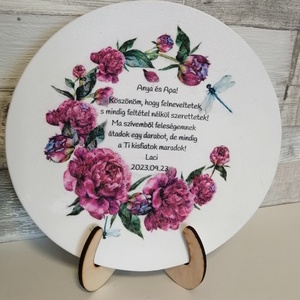 Szülőköszöntő ajándék dísztányérok - esküvő - emlék & ajándék - szülőköszöntő ajándék - Meska.hu