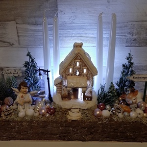 Házikós adventi asztaldísz - karácsony - adventi díszek - adventi asztaldísz - Meska.hu