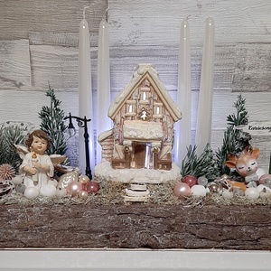 Házikós adventi asztaldísz - Meska.hu