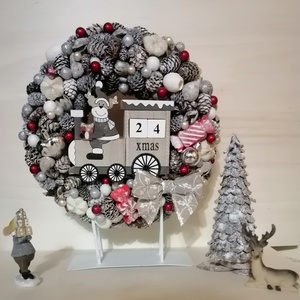 Karácsonyi ajtódísz öröknaptárral  visszaszámlálás karácsonyig - karácsony - adventi díszek - adventi naptár - Meska.hu