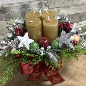 Klasszikus adventi asztaldísz - karácsony - adventi díszek - adventi asztaldísz - Meska.hu