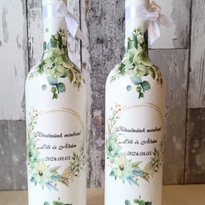 Szülőköszöntő díszüvegek édesapáknak, Esküvő, Emlék & Ajándék, Szülőköszöntő ajándék, Decoupage, transzfer és szalvétatechnika, MESKA