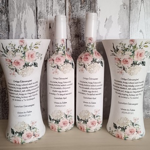 Szülőköszöntő ajándék szett, Esküvő, Emlék & Ajándék, Szülőköszöntő ajándék, Decoupage, transzfer és szalvétatechnika, MESKA