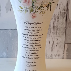 Szülőköszöntő ajándék váza, Esküvő, Emlék & Ajándék, Szülőköszöntő ajándék, Decoupage, transzfer és szalvétatechnika, MESKA