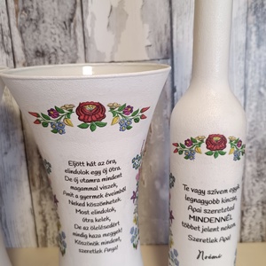 Szülőköszöntő ajándék magyaros mintával  - esküvő - emlék & ajándék - szülőköszöntő ajándék - Meska.hu