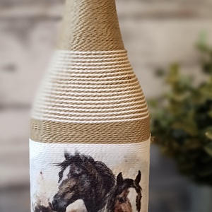 Lovak szerelmeseinek  egyedi csattos díszüveg  ????, Otthon & Életmód, Dekoráció, Asztal és polc dekoráció, Díszüveg, Decoupage, transzfer és szalvétatechnika, MESKA