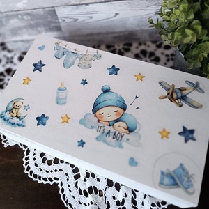 Egyedi babadoboz  Kék kisfiú témában - Meska.hu